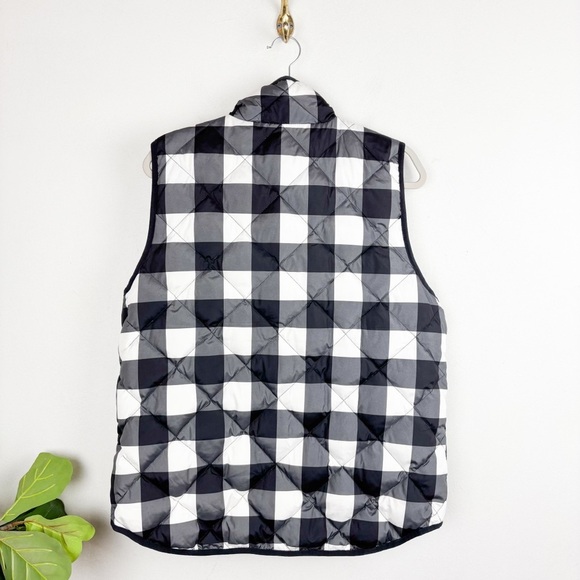 Woolrich Black & White Buffalo Check Plaid Puffer Vest Sz XL - Picture 3 of 8